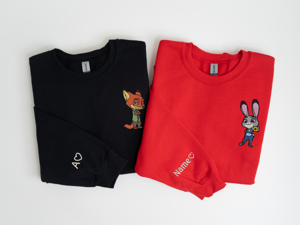 Zootopia Nick and Judy Embroidery Sweatshirt