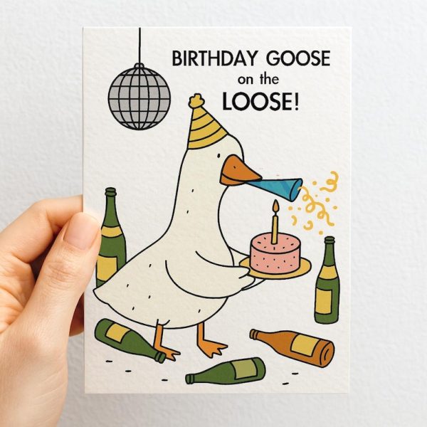 BIRTHDAY GOOSE Greeting Card