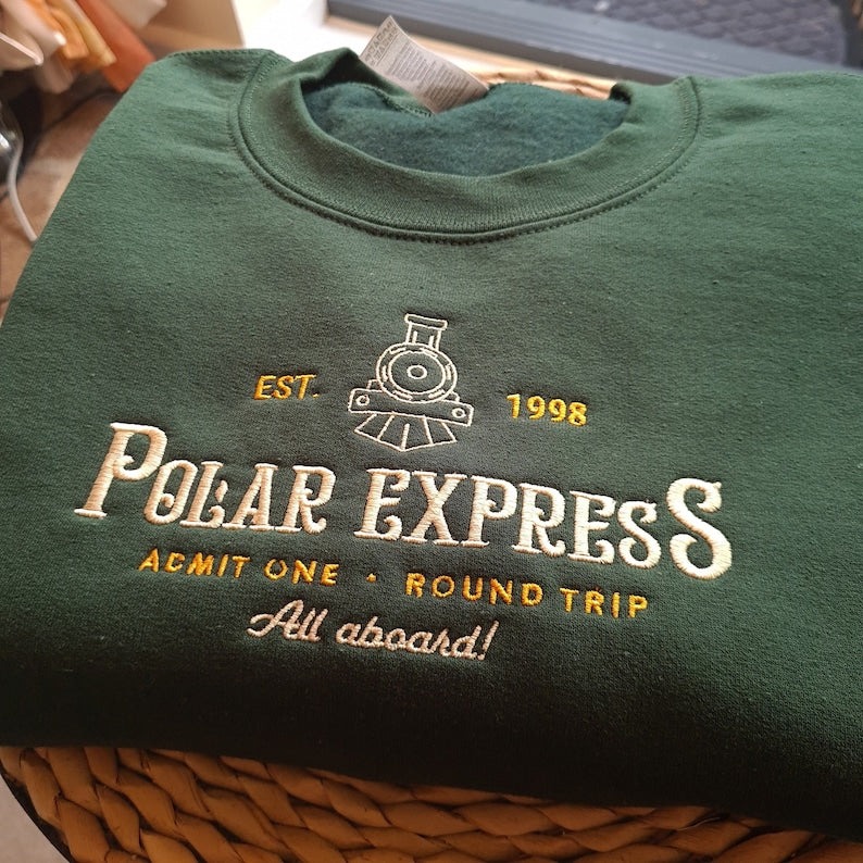 ALL ABOARD Christmas Embroidery – THE POLAR EXPRESS ALL ABOARD Christmas Embroidery – THE POLAR EXPRESS