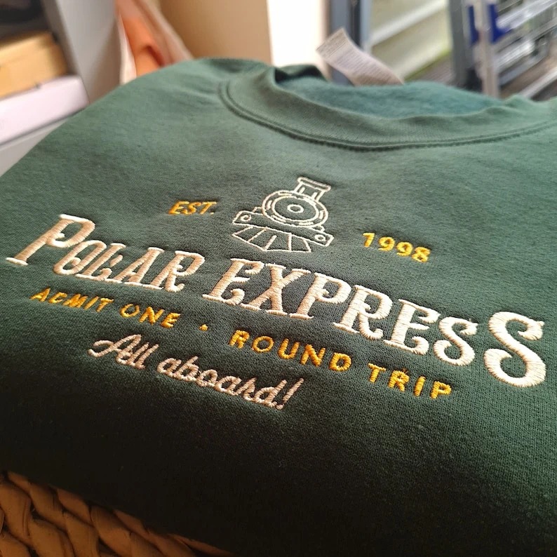 ALL ABOARD Christmas Embroidery – THE POLAR EXPRESS ALL ABOARD Christmas Embroidery – THE POLAR EXPRESS