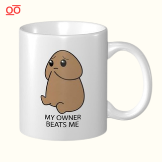 MY OWNER BEATS ME Mug